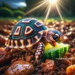 Alimentación de la Tortuga Bebé de Tierra