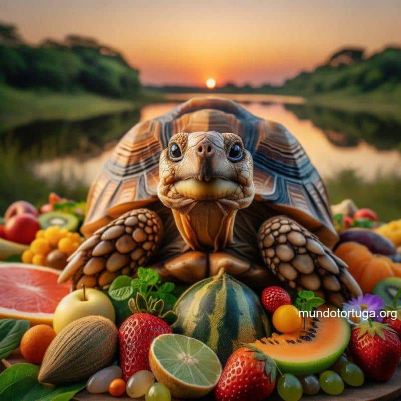 foto de una tortuga de tierra en primer plano con sus brillantes ojos curiosos mirando directamente a la cmara alrededor de la tortuga hay una var